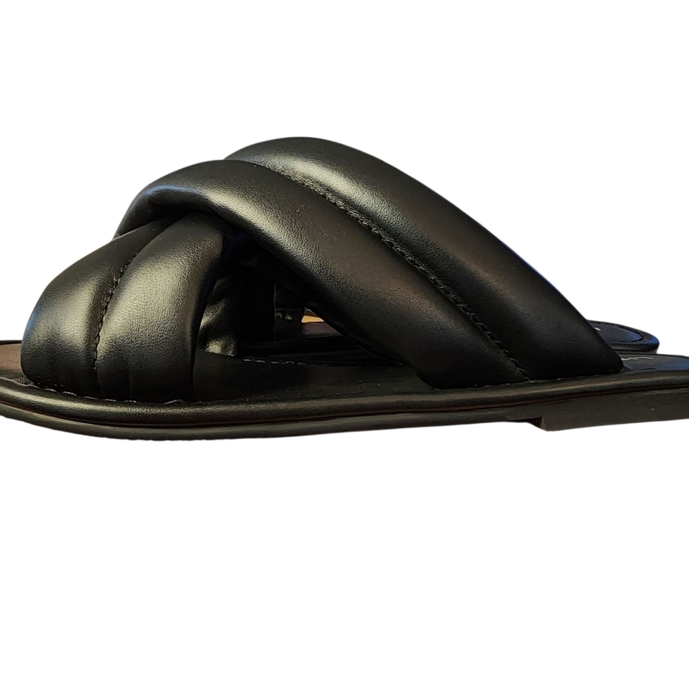 Nordstrom Lisa Vicky, Black Leather Slides, Mentor-V, Size 8.